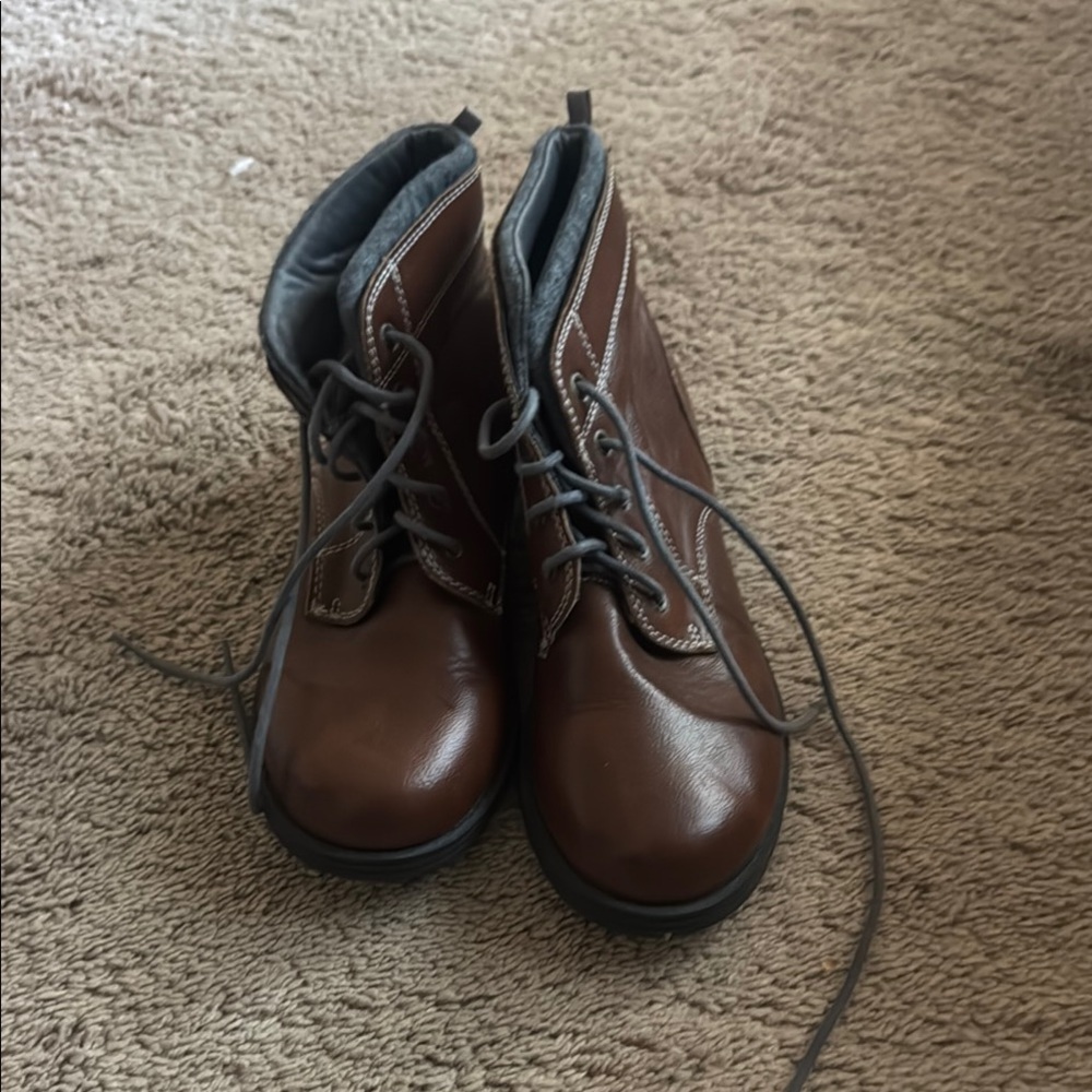kids Brown Leather Boots